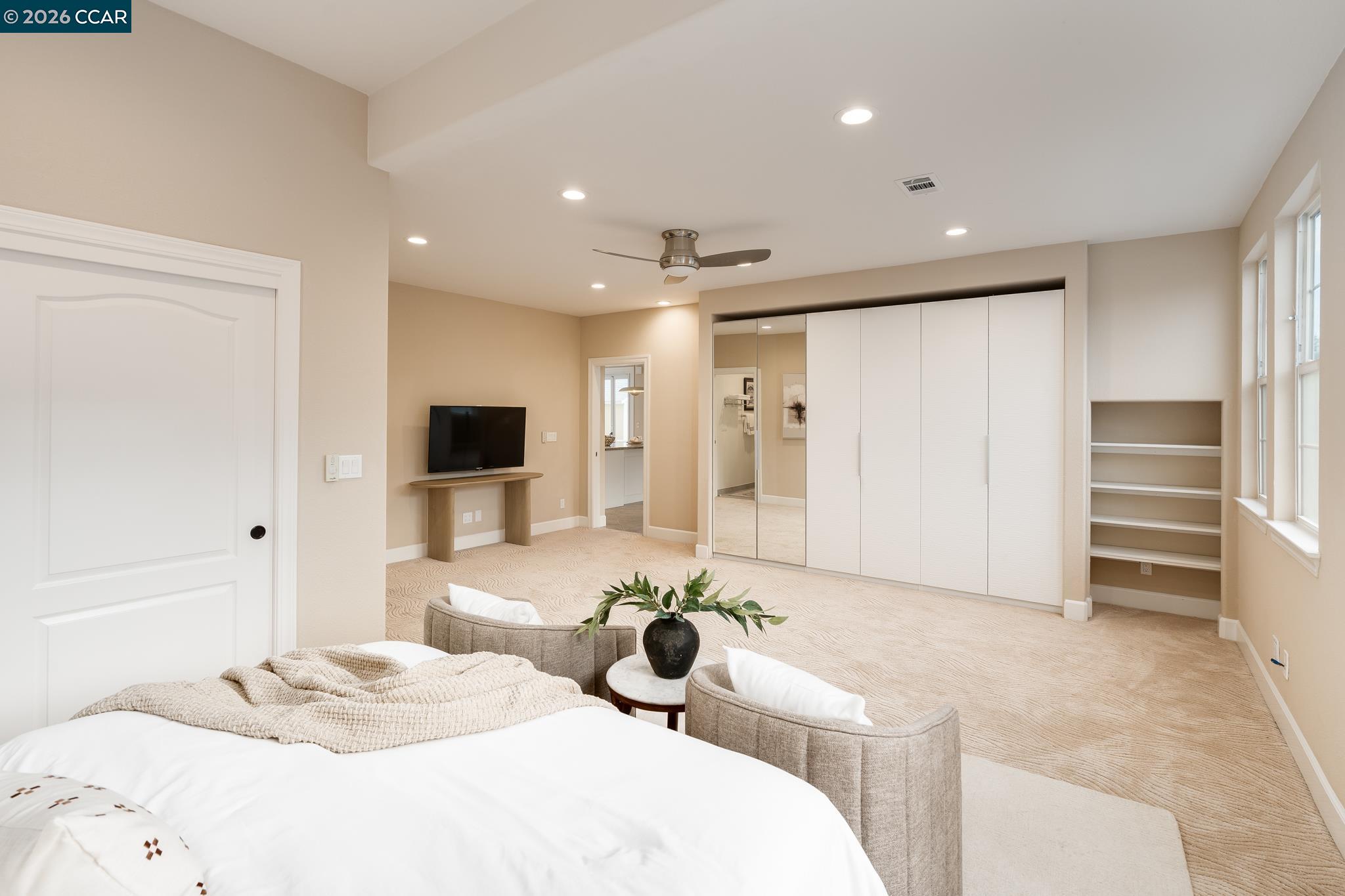 5058 Holborn Way San Ramon, CA 94582 - Photo 13 of 46 a bedroom with a bed and a large mirror