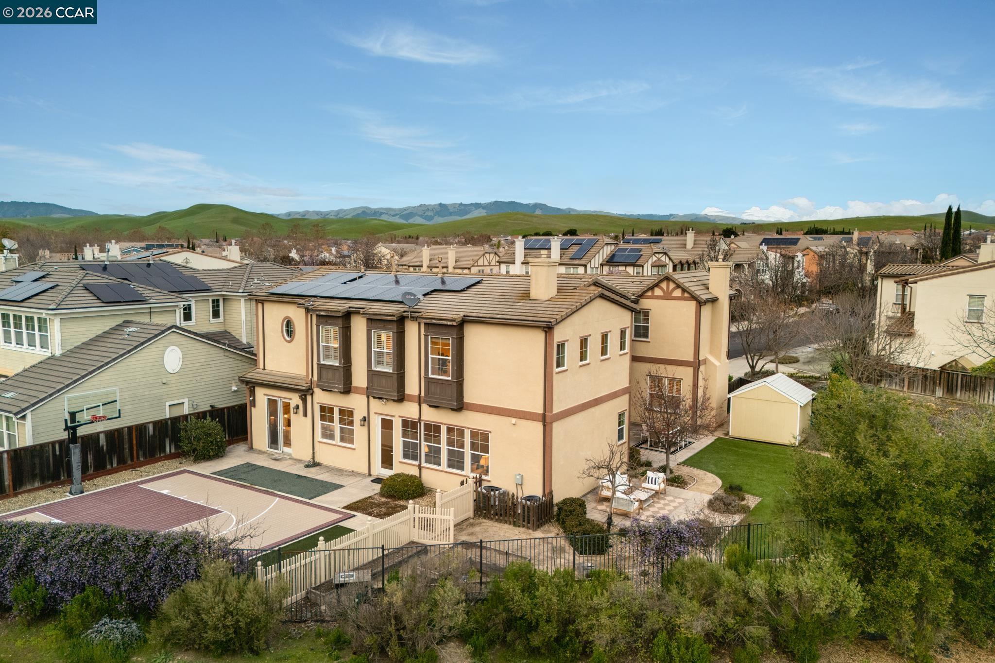5058 Holborn Way San Ramon, CA 94582 - Photo 33 of 46 an aerial view of a house with a garden and lake view