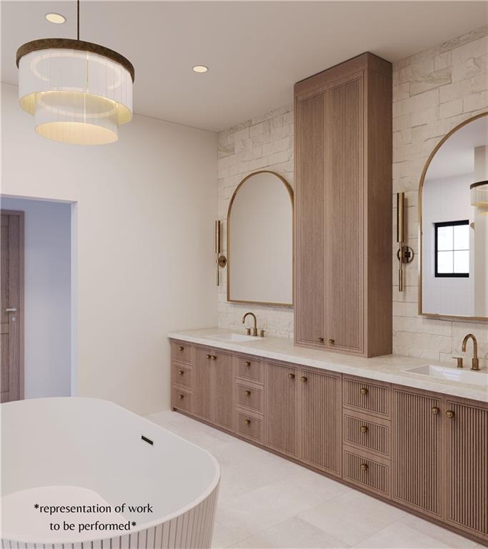 494 Johnson Brady Road Canton, GA 30115 - Photo 4 of 9 a bathroom with a tub sink and mirror