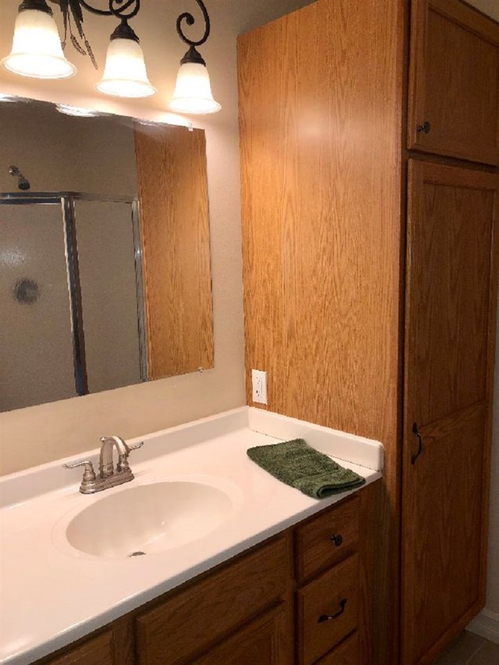 5206 North Woodburn Road Byron, IL 61010 - Photo 10 of 25 a bathroom with a sink and a mirror
