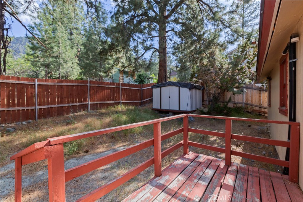 1777 Sparrow Road Wrightwood, CA 92397 - Photo 29 of 44 a view of deck with wooden floor and fence and a wooden floor