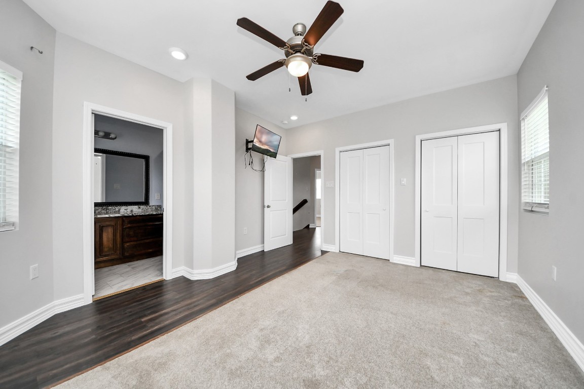 2608 Bostic Street Houston, TX 77093 - Photo 36 of 37 a view of empty room with wooden floor and ceiling fan