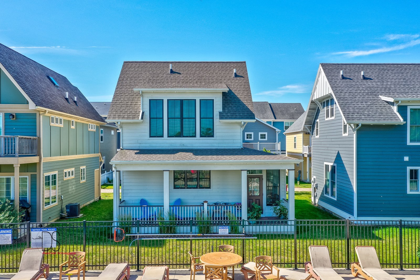 a view of a building with a porch