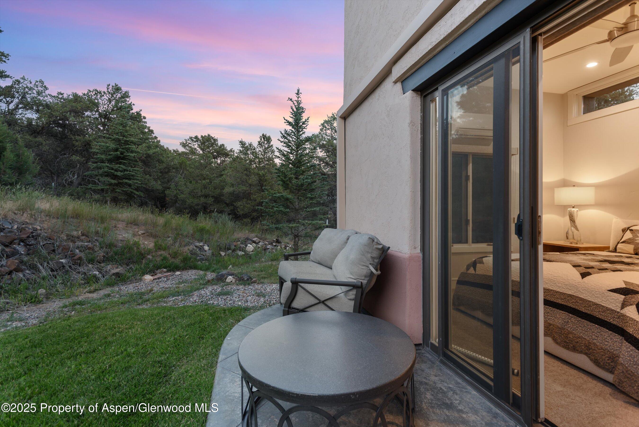 384 Wooden Deer Road Carbondale, CO 81623 - Photo 32 of 48 a view of balcony with furniture and a yard