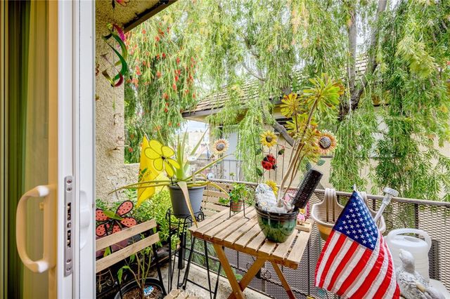 a view of an outdoor space with seating