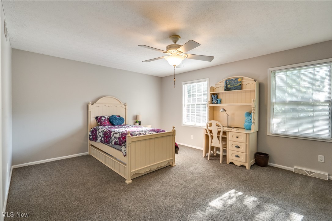 3465 Bancroft Road Akron, OH 44333 - Photo 38 of 50 Bedroom featuring dark colored carpet and ceiling fan