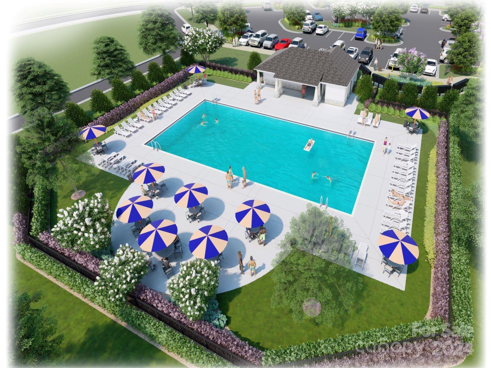 636 Cranford Drive Pineville, NC 28134 - Photo 15 of 18 swimming pool view with plants and large mirror