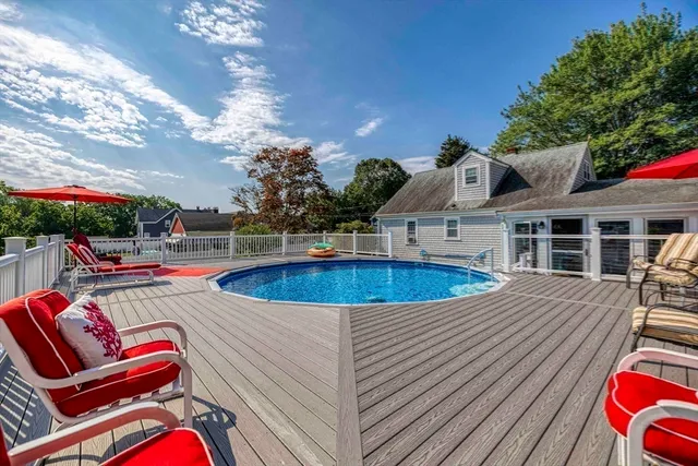 a view of outdoor space with seating