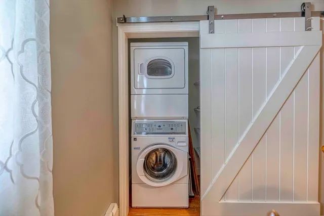 a view of washer and dryer in a utility room