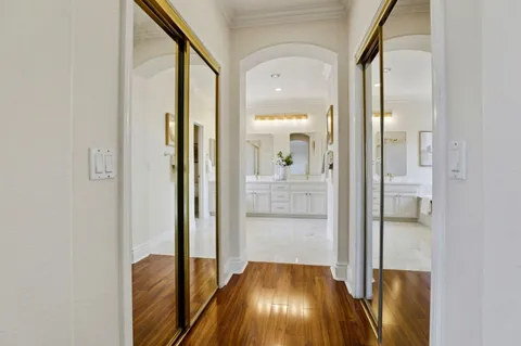 a front view of a house with a outdoor space