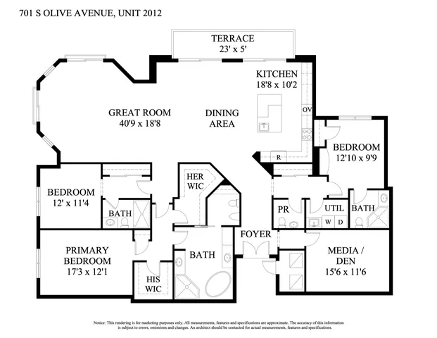 $5,500,000 | 701 South Olive Avenue, Unit 2012, West Palm Beach, FL 33401