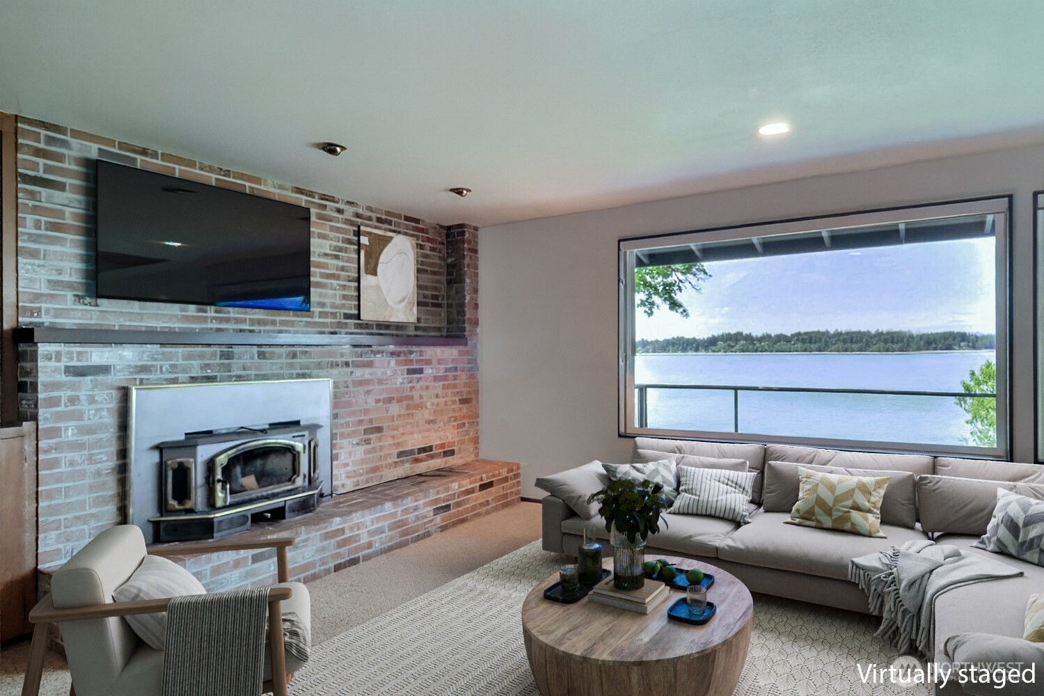 7504 Crescent Beach Rd Nortwest Vaughn, WA 98394 - Photo 14 of 40 a living room with furniture and a fireplace