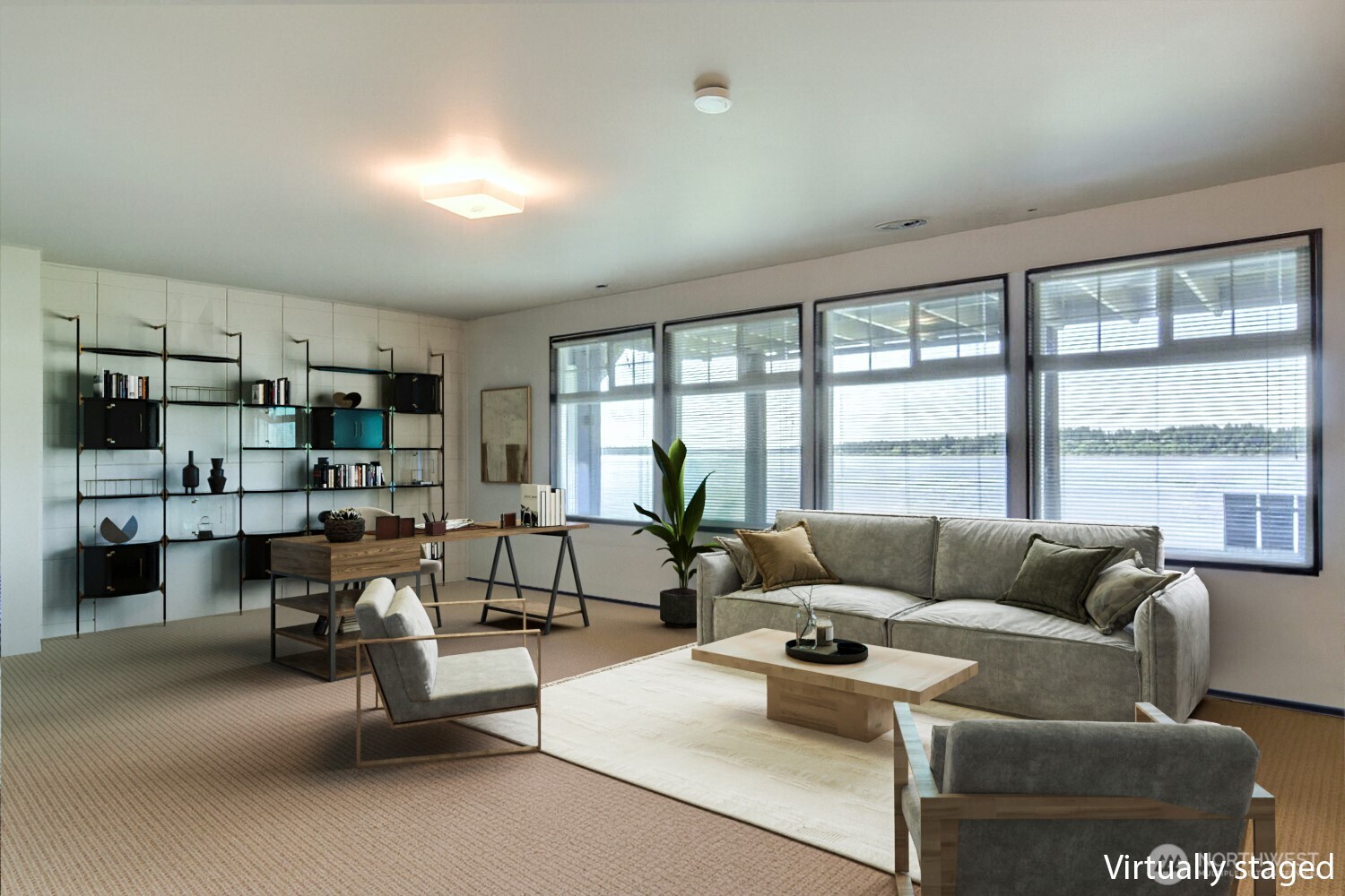 7504 Crescent Beach Rd Nortwest Vaughn, WA 98394 - Photo 24 of 40 a living room with furniture and a large window