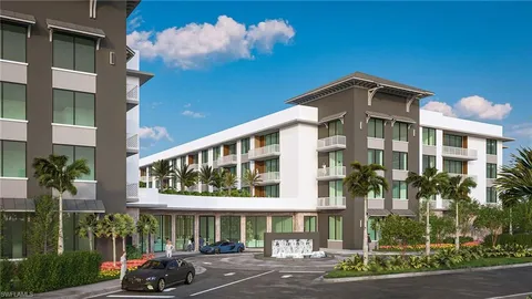 a front view of a building with street view