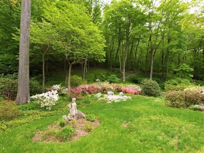 129 Hickok Road New Canaan, CT 06840 - Photo 28 of 32 a backyard of a house with lots of green space