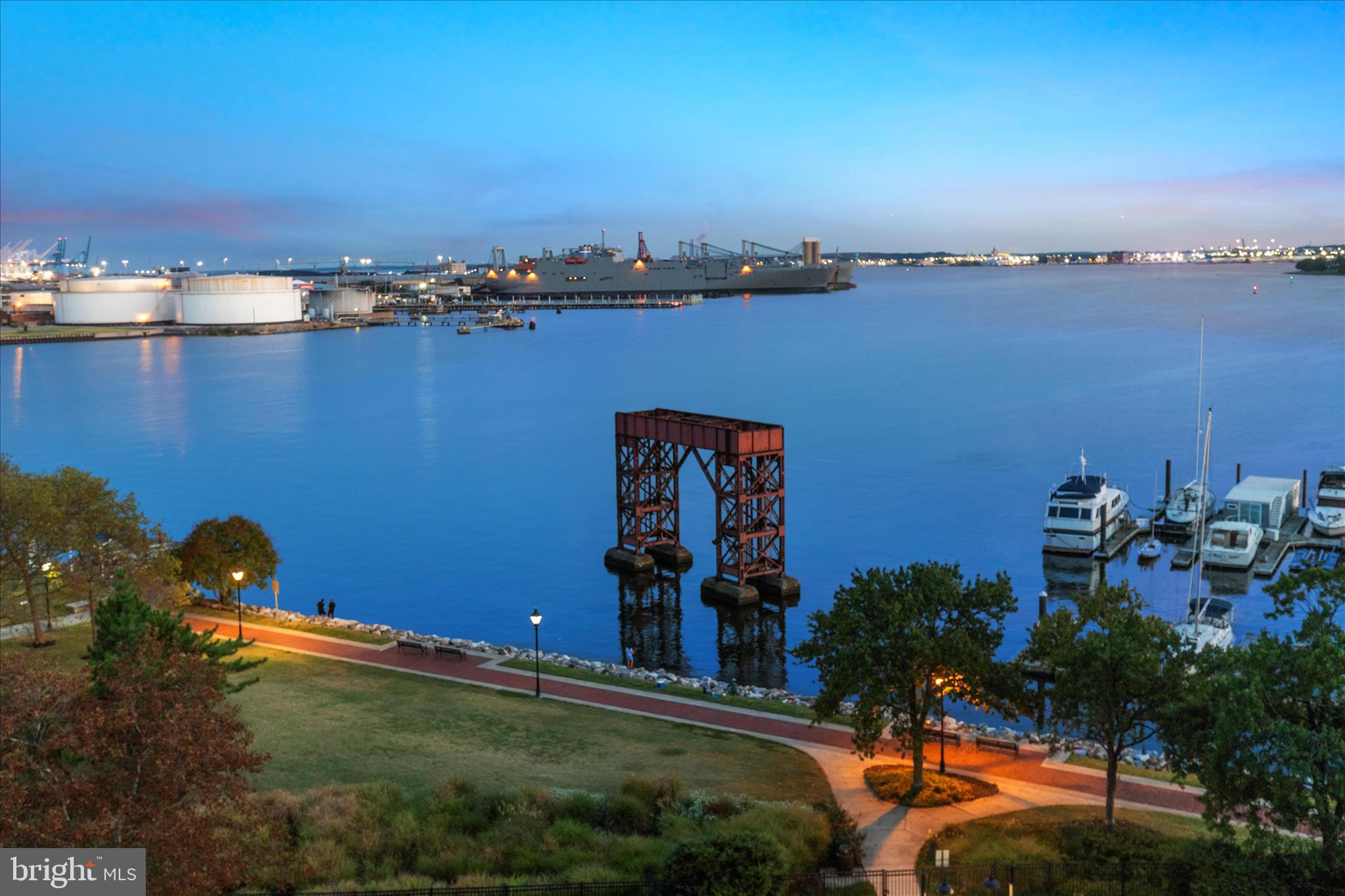 2901 Boston Street, Unit 302 Baltimore, MD 21224 - Photo 47 of 61 an aerial view of a house with a yard lake view and mountain view