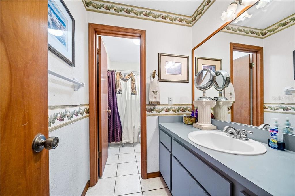 750 Southwest 91st Place Ocala, FL 34476 - Photo 22 of 51 a bathroom with a sink a mirror and a shower