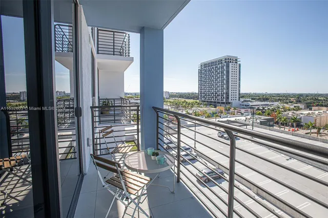 a view of city from balcony
