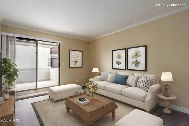 a living room with furniture and a couch