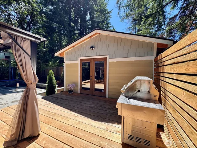 a view of patio with chairs and tables