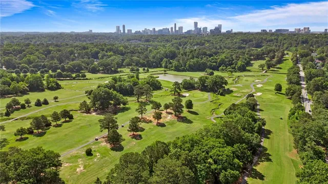 an aerial view of a city