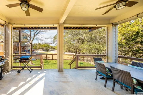 a living room with a large window