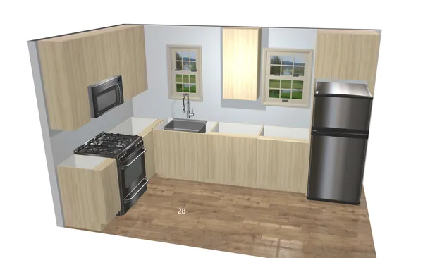 a kitchen with stainless steel appliances granite countertop a refrigerator and a stove