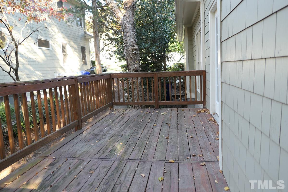304 Columbia Place East Chapel Hill, NC 27516 - Photo 31 of 34 a view of deck with wooden floor and outdoor space