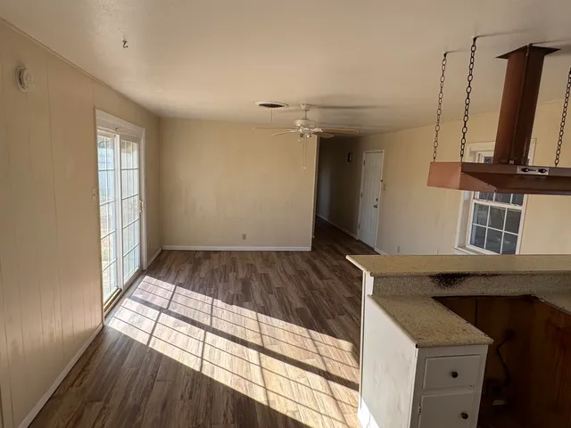 a view of a bedroom from a windows