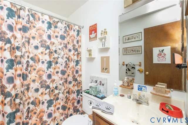a bathroom with a sink toilet and vanity
