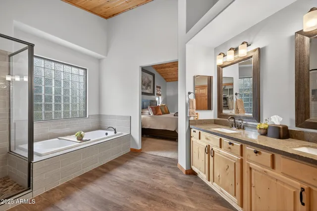 a backyard of a house with lots of green space