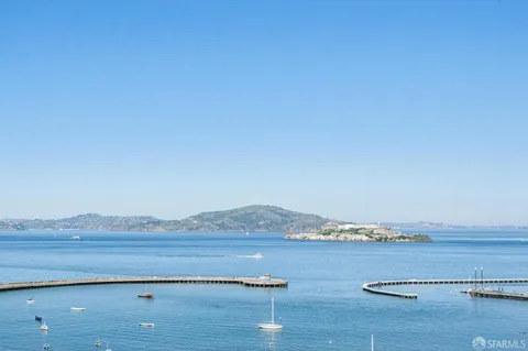 a view of lake and mountain
