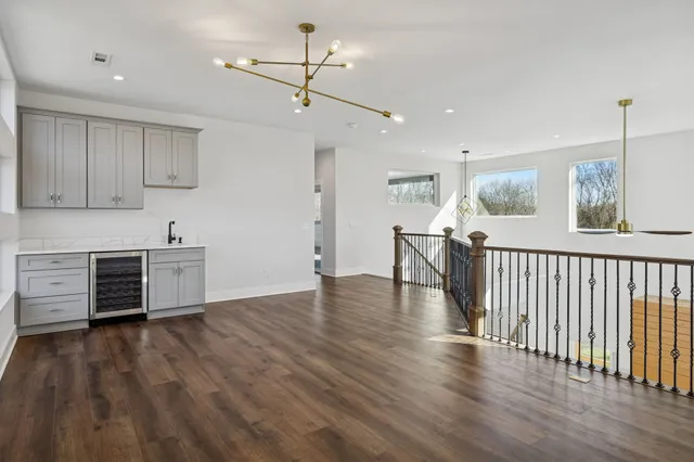 a view of an empty walk in closet