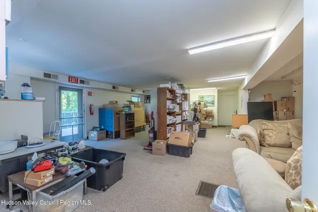 a living room with furniture and a couch