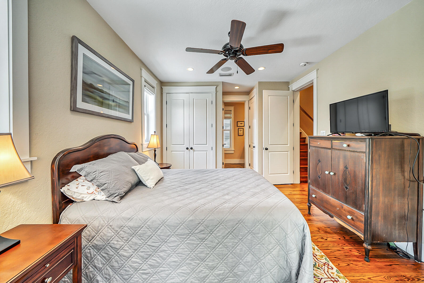 170 Grande Pointe Circle Inlet Beach, FL 32461 - Photo 50 of 89 a bedroom with a bed and a flat screen tv
