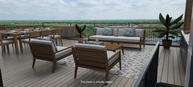 a backyard of a house with seating space