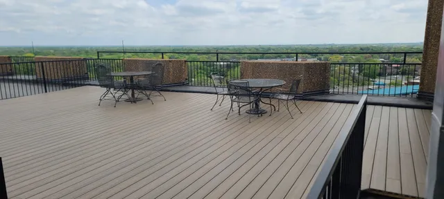 a view of a patio of the house