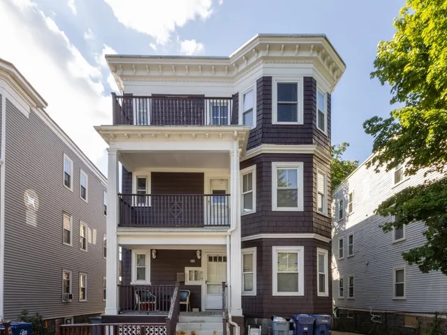 a front view of a building