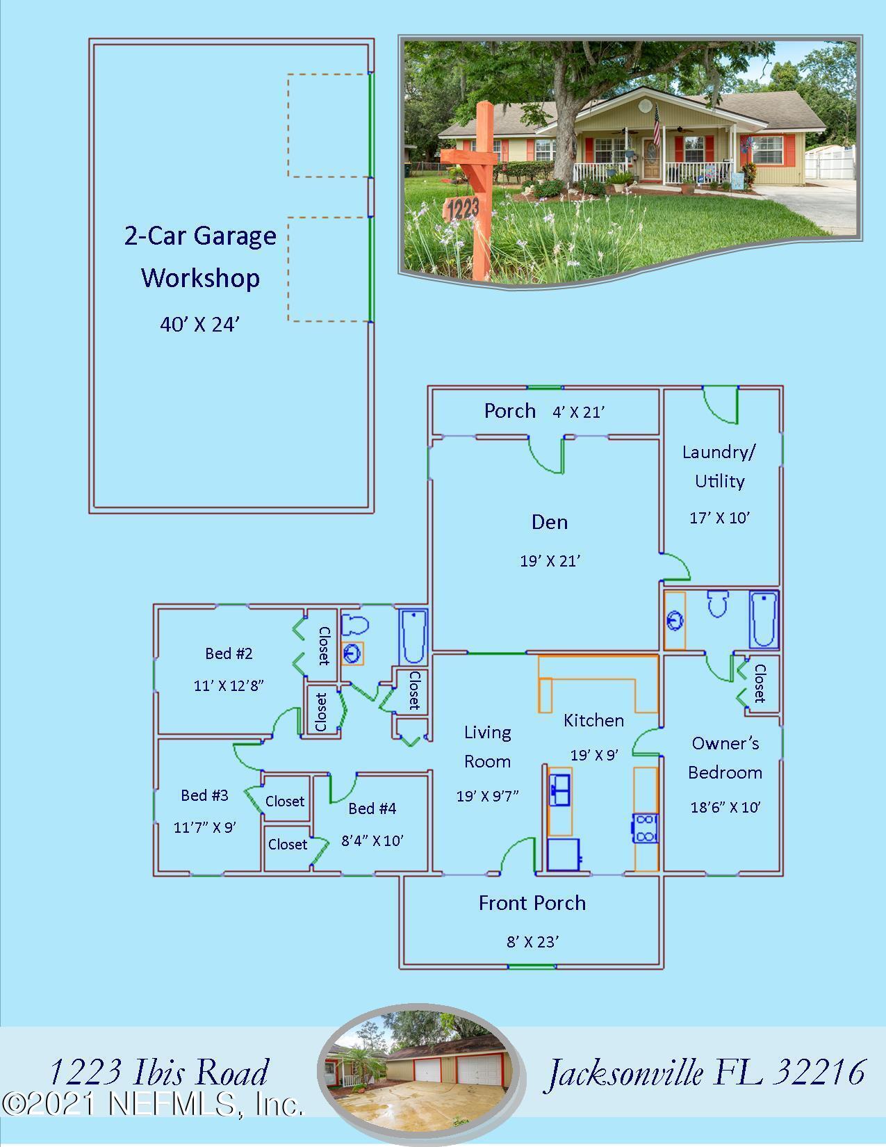 1223 Ibis Road Jacksonville, FL 32216 - Photo 31 of 31 Floor Plan Revised MLS