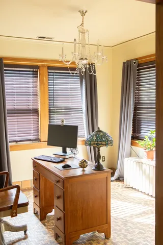 a view of a workspace with a window