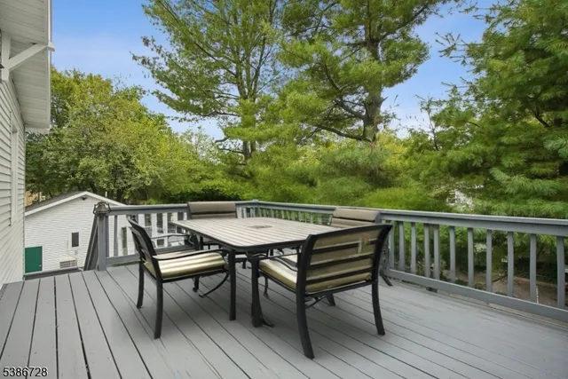 a view of a wooden deck