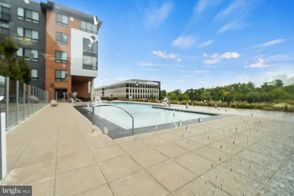 a view of a lake with a terrace