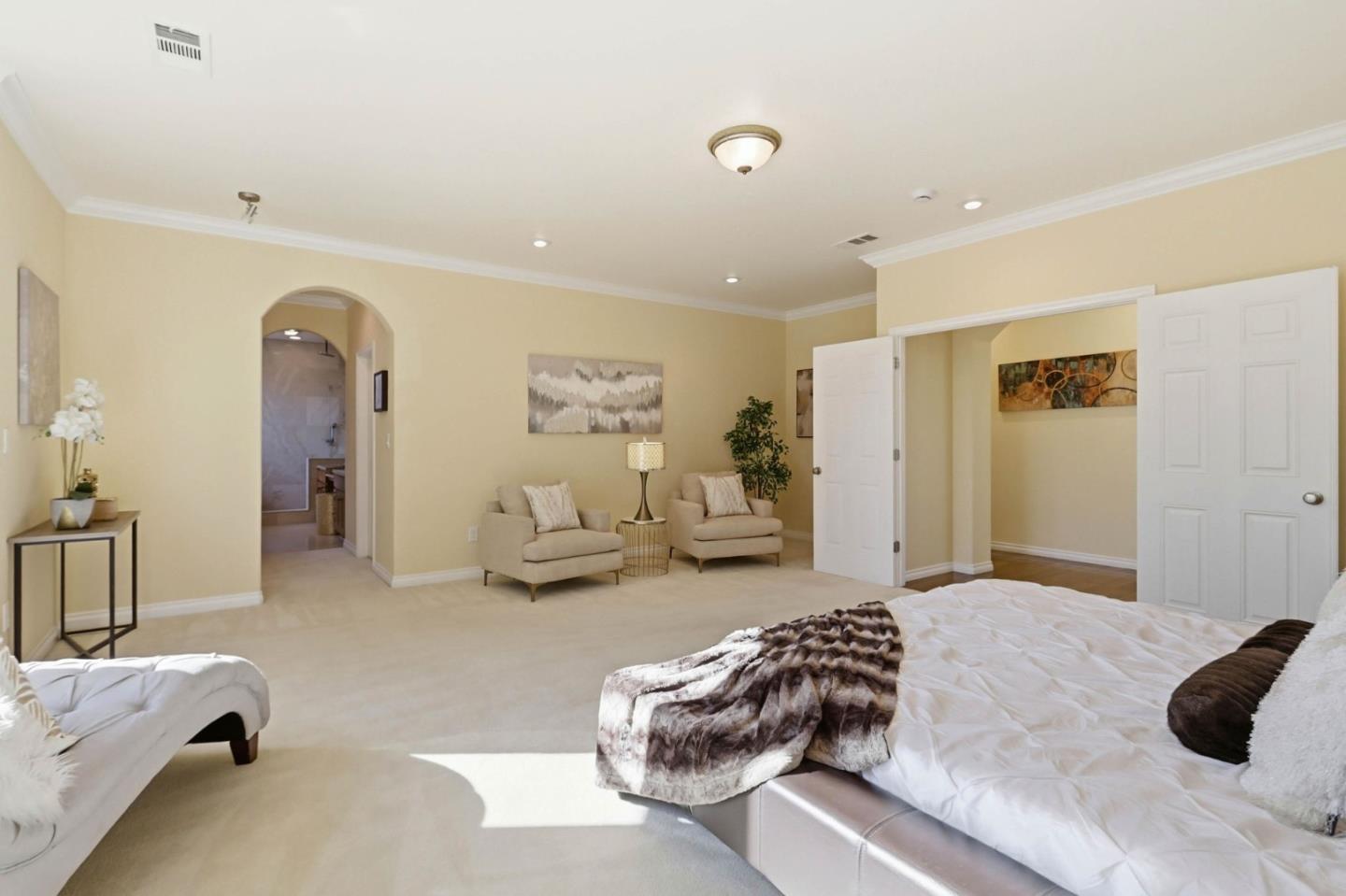 1352 South Stelling Road Cupertino, CA 95014 - Photo 25 of 49 a bedroom with bed and a couch