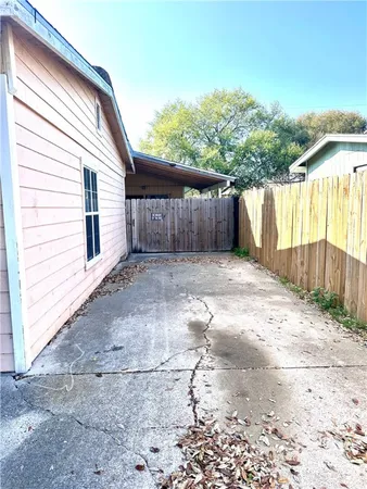a view of a small backyard
