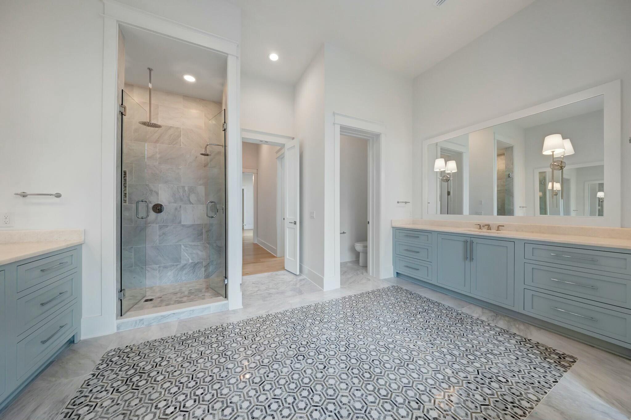 287 Golf Ridge Dr Inlet Beach Inlet Beach, FL 32461 - Photo 44 of 97 a bathroom with a glass shower door and a sink