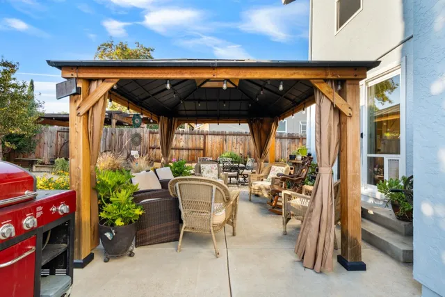 a view of porch with seating space