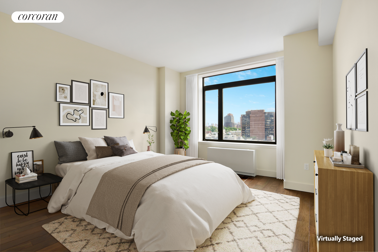 380 Lenox Avenue, Unit PHC Manhattan, NY 10027 - Photo 5 of 15 a bedroom with a large bed and a window