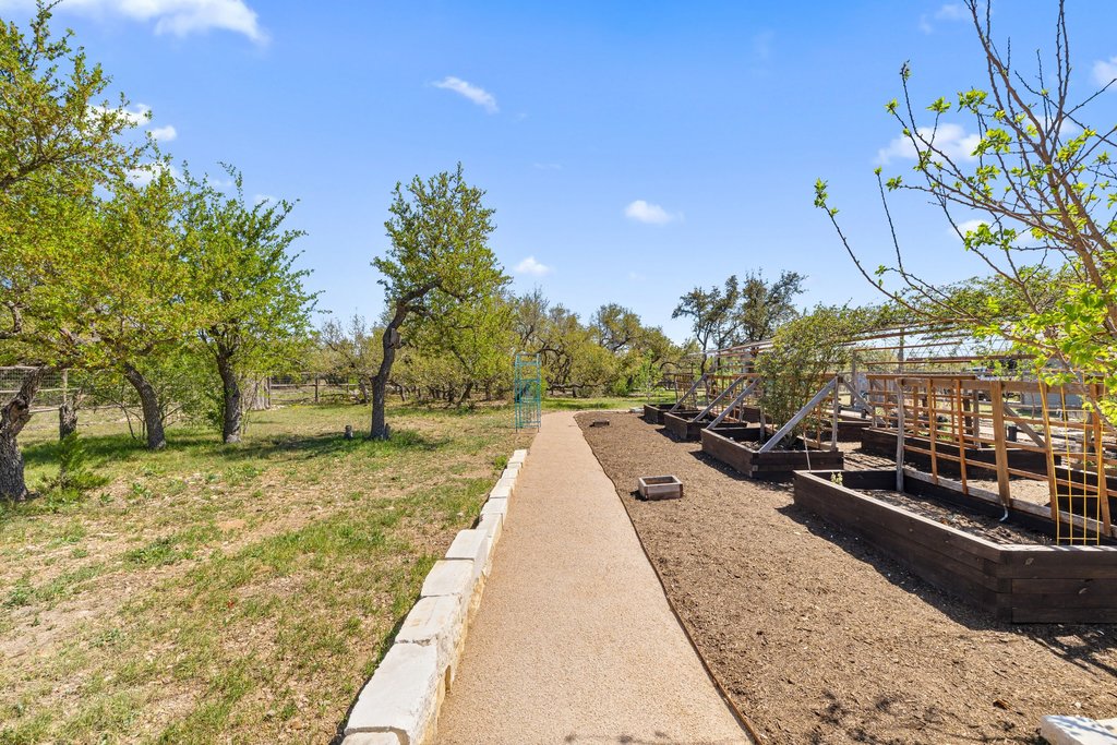 290 Sunset Ridge Dripping Springs, TX 78620 - Photo 21 of 39 View of grassy yard featuring a vegetable garden