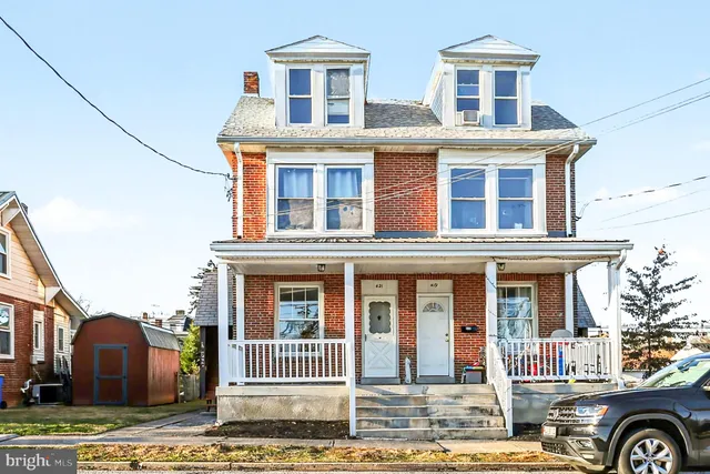 front view of a house with a door