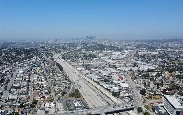 an aerial view of a city